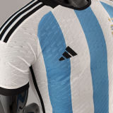 MESSI #10 Signature Version Argentina Home Player Version Jersey (3 Stars 3星 1字签名版)