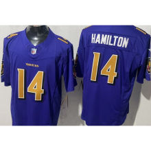 HAMILTON #14 Men's Baltimore Ravens NFL Jersey 乌鸦  (3代）