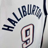 2025 Team USA HALIBURTON #9 White NBA Jerseys