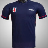 2002 England Away Blue & Red Retro Soccer Jersey (Double-sided)  双面