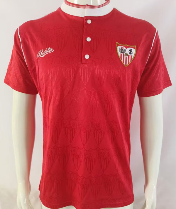 1991/92 Sevilla FC Away Red Retro Soccer Jersey