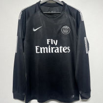 2017/18 PSG Third Black Retro Long Sleeve Soccer Jersey