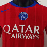 2025/26 PSG Third Red Player Version Long Sleeve Soccer Jersey