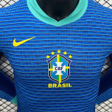 2024/25 Brazil Away Blue Player Version Long Sleeve Jersey