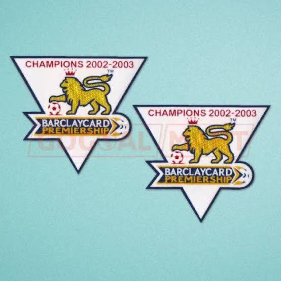2002-2003 THE F.A.PREMIER LEAGUE Flocking Patch  Two Pieces 植绒 旧款英超章 一套2个  (You can buy it alone OR tell us which jersey to print it on. )