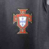 2013 Portugal Away Black Retro Player Version Soccer Jersey