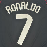 RONALDO #7 2007-08 M Utd Away Black Retro Jersey 欧冠字体右袖欧冠球