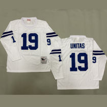 UNITAS #19 Men's Indianapolis Colts Retro NFL Jersey 小马 长袖