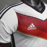 2014 Germany Home White Retro Player Version Soccer Jersey  3 Start 三星