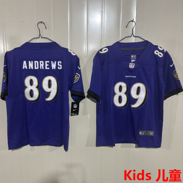 ANDREWS #89 Baltimore Ravens Kids NFL Jersey 乌鸦