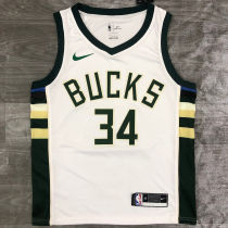 2021 Bucks Antetokounmpo #34 White NBA Jerseys Hot Pressed