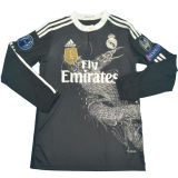 RONALDO #7 RM Black Dragon Retro Long Sleeve Jersey 2014/15 (Have All Patch) (2014+10) 全套章