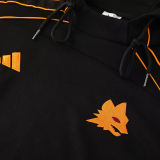 2026/27 Roma Black Hoody Thickened Fluff Zipper Jacket Tracksuit