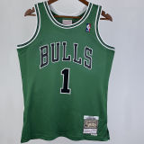 2008/09 Bulls BRSE #1 Green Retro NBA Jerseys 热压