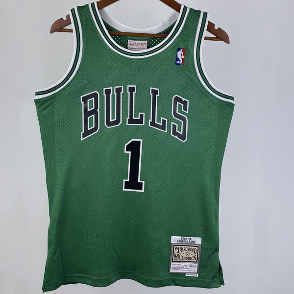 2008/09 Bulls BRSE #1 Green Retro NBA Jerseys 热压