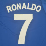 RONALDO #7 2008-09 M Utd Away Retro Jersey 欧冠字体 07/08球+2008世俱杯金章