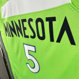 Timberwolves EDWARDS #5 Fluorescent Green NBA Jerseys