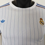 2025/26 RM White Retro Style Player Version Soccer Jersey