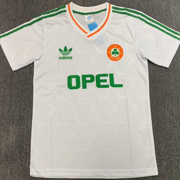 1990 Ireland Away White Retro Soccer Jersey