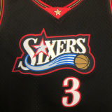 76ers IVERSON #3 Retro Black NBA Girl Jersey