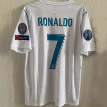 RONALDO # 7 RM Home UCL FINAL KYIV 2018 Retro Jersey 2017/18 (Have All Patch 全臂章)