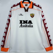 1998/99 Roma Away White Retro Long SLeeve Soccer Jersey
