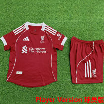 2025/26 LFC Home Red Kids Player Version Kids Jersey 球员版童装