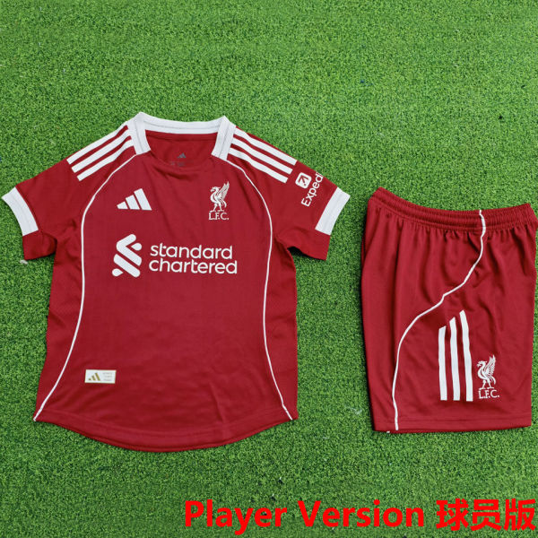 2025/26 LFC Home Red Kids Player Version Kids Jersey 球员版童装