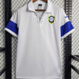 2004 Brazil Away White Retro Soccer Jersey