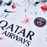 2025 PSG White Hoody Zipper Jacket Tracksuit