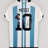 MESSI #10 Signature Version Argentina Home 1:1 Fans Jersey (3 Stars 3星 签名和图版)
