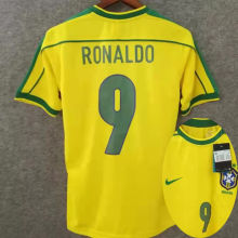 Ronaldo # 9 Brazil Home Retro Soccer Jersey 1998