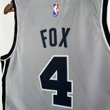 2026 Spurs FOX #4 Grey NBA Jerseys
