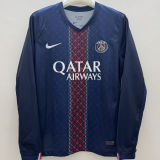 2025/26 PSG Home Blue Fans Long Sleeve Soccer Jersey