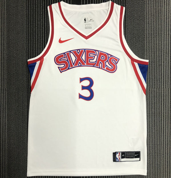 76ers IVERSON #3 Retro White NBA Jerseys