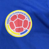 1998 Colombia Away Blue Retro Soccer Jersey