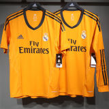 2013/14 RM Thrid Orange Retro Player Version Long Sleeve Soccer Jersey  球员版