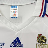 1998 France Away White Retro Soccer Jersey 有胸前小字