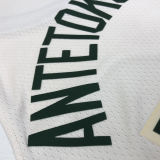 2021 Bucks Antetokounmpo #34 White NBA Jerseys Hot Pressed