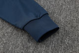 2024 France Sapphire Blue Hoody Zipper Jacket Tracksuit