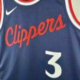 2025 Clippers PAUL #3 Dark Blue NBA Jersey