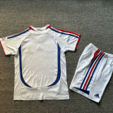 2006 France Away White Retro Kids Soccer Jersey