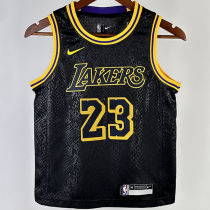 Lakers JAMES #23 Black Kids NBA Jersey