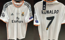 RONALDO #7 RM White Home Retro Jersey 2013/14(Have All Patch) (9) 全套章 +2014胸前小字