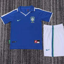 1997 Brazil Away Retro Kids Soccer Jersey