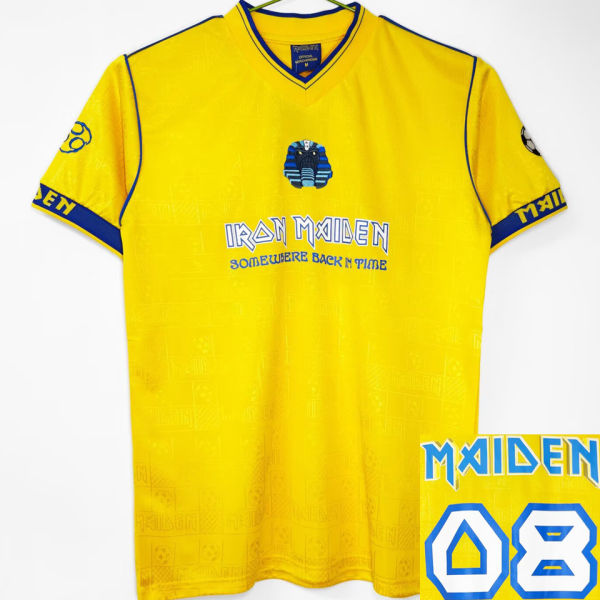 2008 West Ham X Iron Maiden Yellow Retro Jersey (Number 08)
