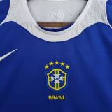 2004/06 Brazil Away Blue Retro Soccer Jersey