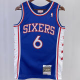 1982/83 76ers ERVING #6 Blue Retro NBA Jerseys 热压