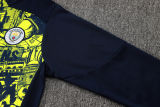 2025 Man City Fluorescent Green Kids Sweater Tracksuit 喷墨