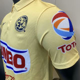 2014/15 Club America Home Yellow Retro Soccer Jersey